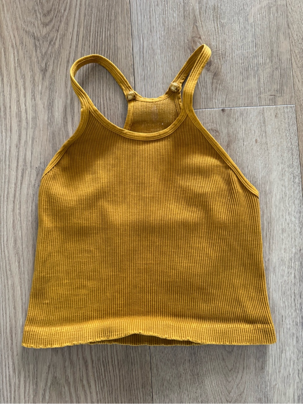Free People Happiness Runs Crop Tank Mustard